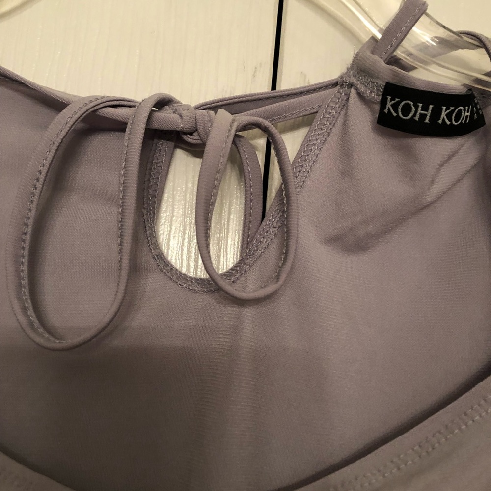 Womens Off Shoulder Short Sleeve Jumpsuit - Picture 5 of 7